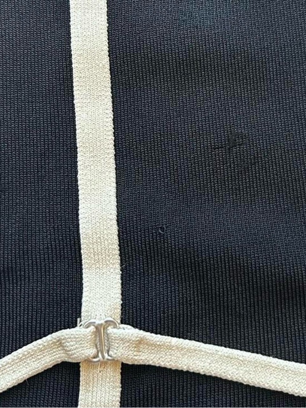 FINAL SALE - 90s Vintage black tank with cream contrast straps Lace Up - Picture 6 of 6